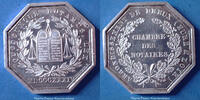 Dreux jeton Dreux, Eure et Loire, chambre des Notaires octogonal en argent poinçon main, 1884, Lerouge 123, 32mm, 13,14g SUP+ - Silber -