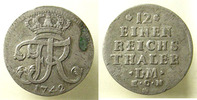 Allemagne, Deutschland, Preussen, Prusse thaler PREUSSEN, PRUSSE, 1/12ème Reichs 1742 EGN, KM.226 TTB -