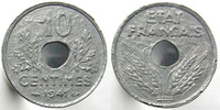 France 10 Centimes Etat Français 1941, variète listel haut!!! G.290 Variante, TTB à SUP
