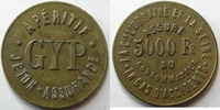 Jeton d'assurance 5000 francs L'URBAINE et la SEINE, jeton assurance, apéritif GYP, assure au consomateur, jeton rond en cuivre, Gail.962 TTB+ -