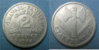 France 2 Francs type Bazor, 1944 B, aluminium, Gadoury 536 TTB