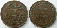 Tunisie TUNISIE, 5 centimes 1917 A, LEC.81 petit coup sur tranche sinon TTB+
