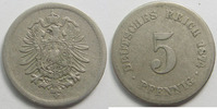Allemagne, Deutschland, Empire, Kaisereich 5 pfennig Allemagne, Deutschland, Empire, Kaisereich 1874 E, TB à TTB -