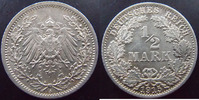 Allemagne, Deutschland, Empire, Kaisereich 1/2 mark Allemagne, Deutschland, Empire, Kaisereich 1915 A, J.16 TTB+ -