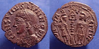 Roman Empire Nummus CONSTANS atelier indéterminé vers 333-350, Glolria exercitus à une enseigne, 14mm, 1,51 grms, TTB + -