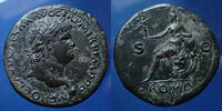 Roman Empire sestertius Nero, Neron Lugdunum, Lyon en 66, ROMA SC, RIC 516, 35mm, 23,38g SUP Natural intact red brown patina!!! -