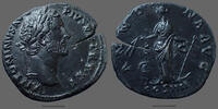 Roman Empire sestertius Antoninus Pius, Antonin le Pieux Rome en 147-148, ANNONA AVG COS IIII SC, RIC 840, 33mm, 21,65g, fêlure sinon SUP -