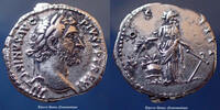 Roman Empire denarius Antoninus Pius, Antonin le Pieux Roma en 147-148, COS IIII Annona, RIC 162, 17mm, 3,47g, lustrée sinon Bon TTB -