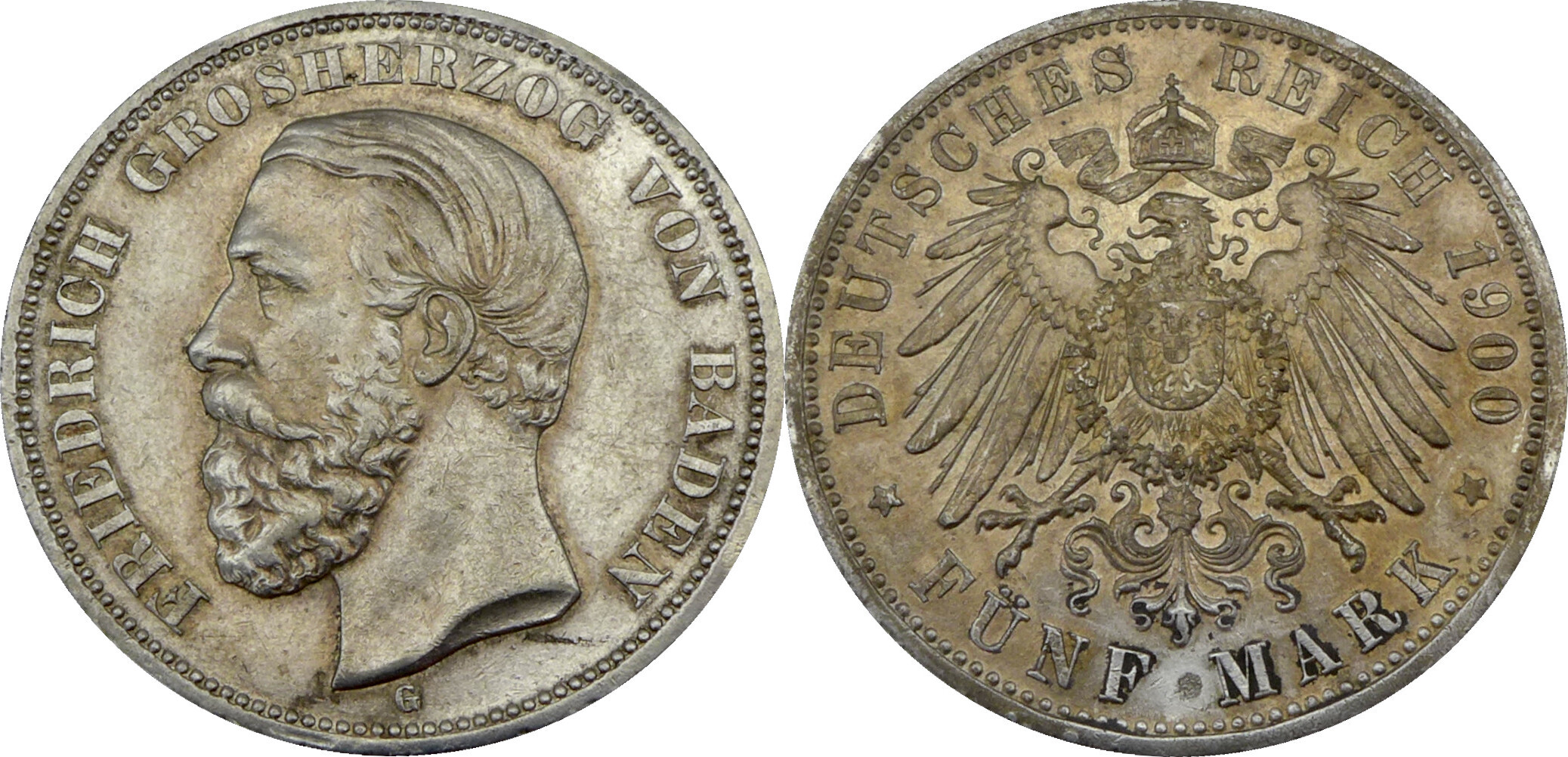 5 Mark 1900 G Friedrich I. (1856-1907) - Großherzog Von Baden - Fünf ...