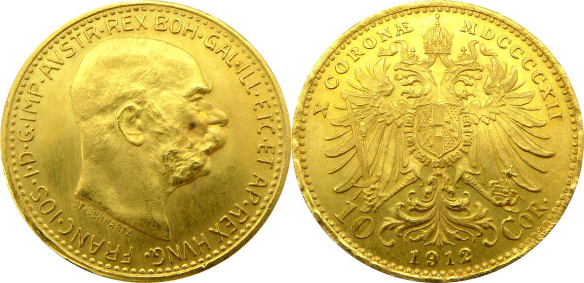 sterreich 1912 MDCCCCXII Franz Joseph I 10 Corona Gold F stgl sterreich-1912-mdccccxii-franz-joseph-i-10-corona-gold-f-stgl