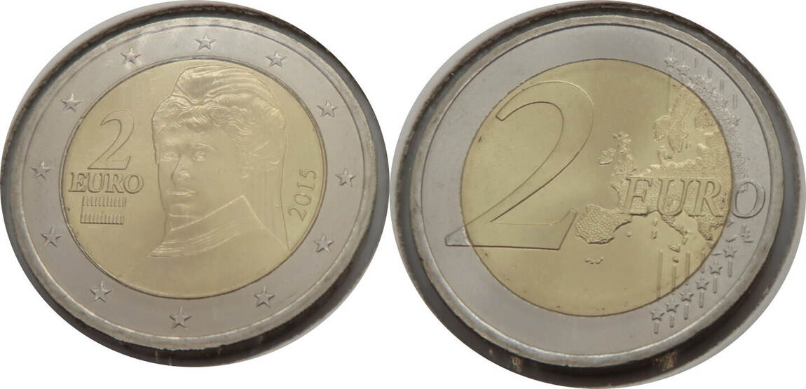 Österreich 2 Euro 2015 Bertha Freifrau Von Suttner Stgl Ma Shops