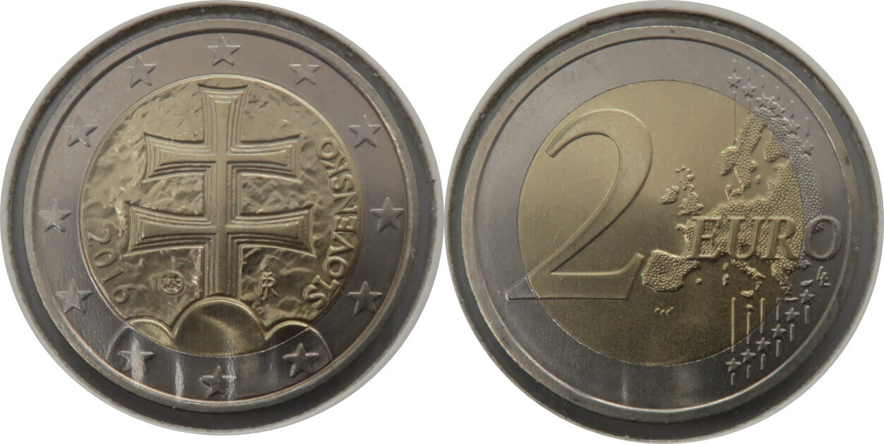 Slowakei 2 Euro 2016 Doppelkreuz Auf Drei Bergen Stgl MA Shops 2-euro-m-nze-2009-slowakei-slovensko-doppelkreuz-fehlpr-gung-in-bayern