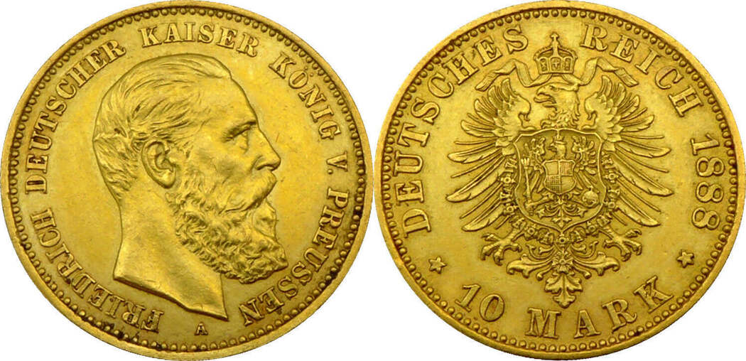 Goldmünze 10 Mark Wilhelm Ii Deutscher Kaiser König Von Preussen www.ma-shops.de