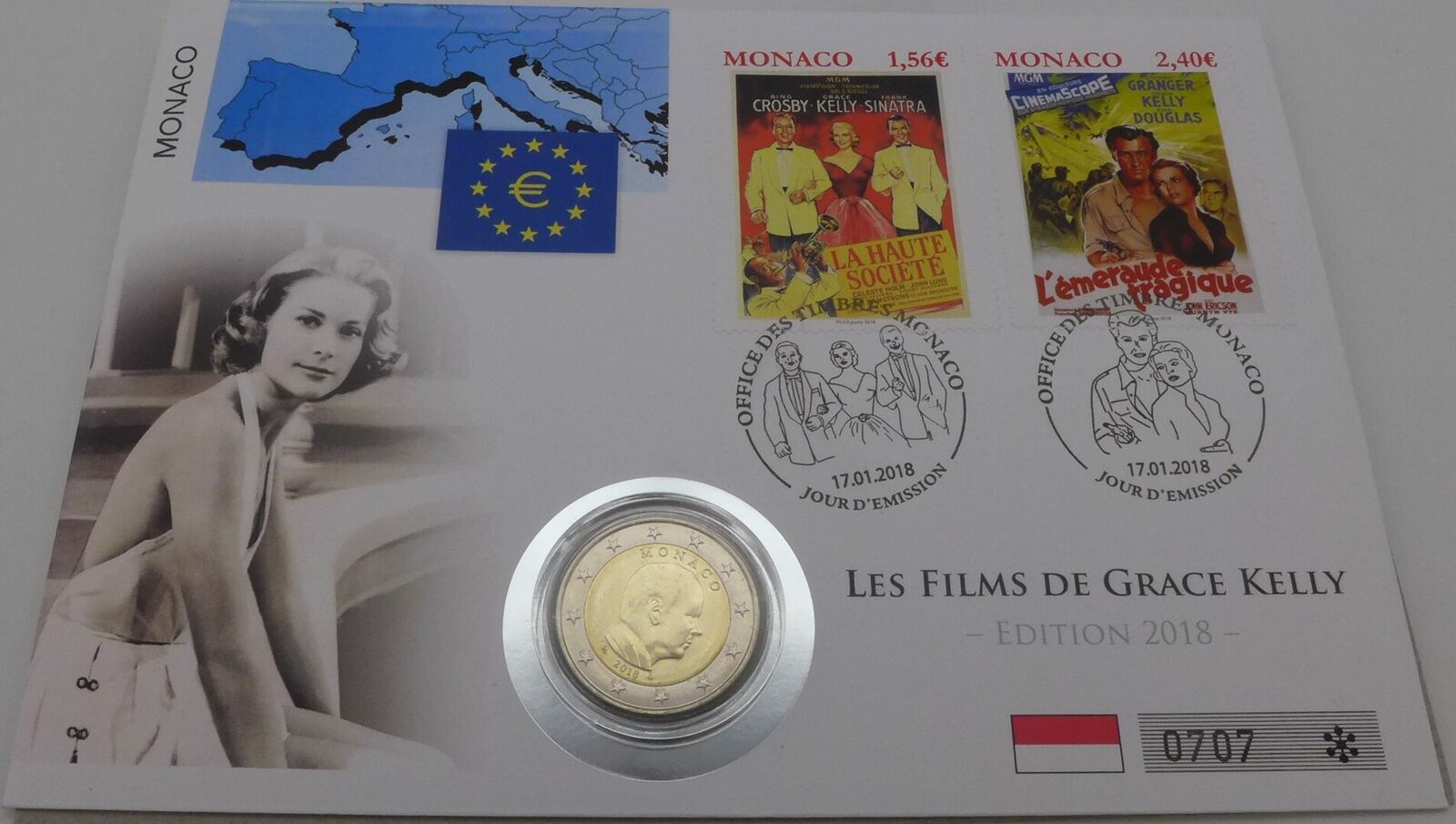 Monaco Euro Numisbrief Les Films De Grace Kelly Edition