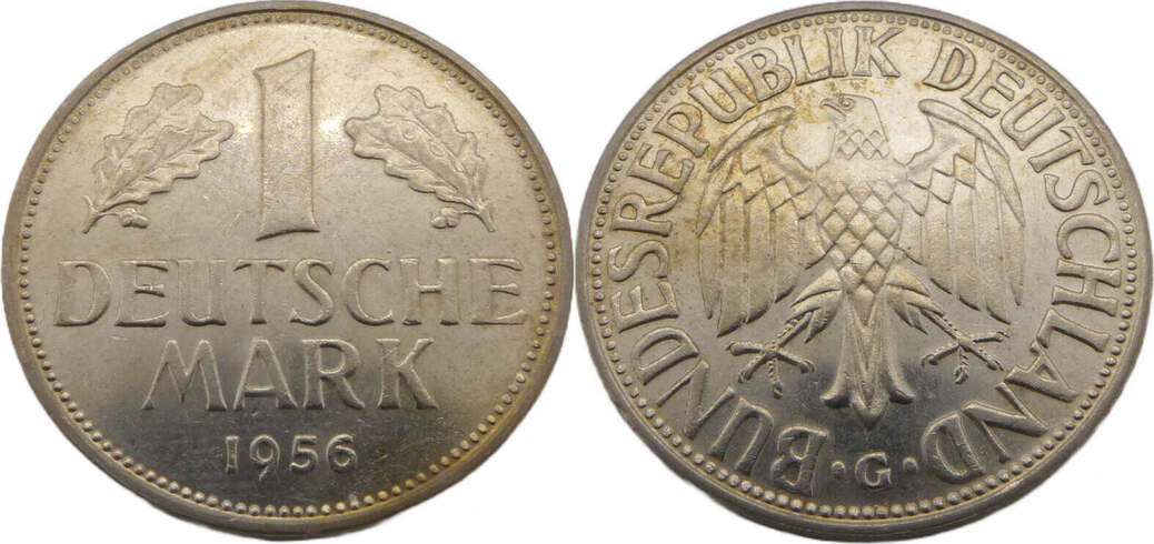 Bundesrepublik Deutschland / BRD 1 Deutsche Mark 1956 G Stgl ...