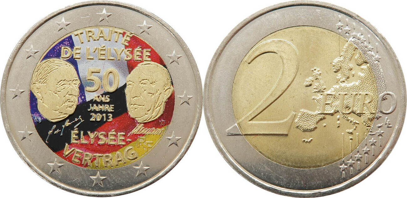 2 Euro Sondermünze Frankreich 2013 Elysee Vertrag www.ma-shops.de