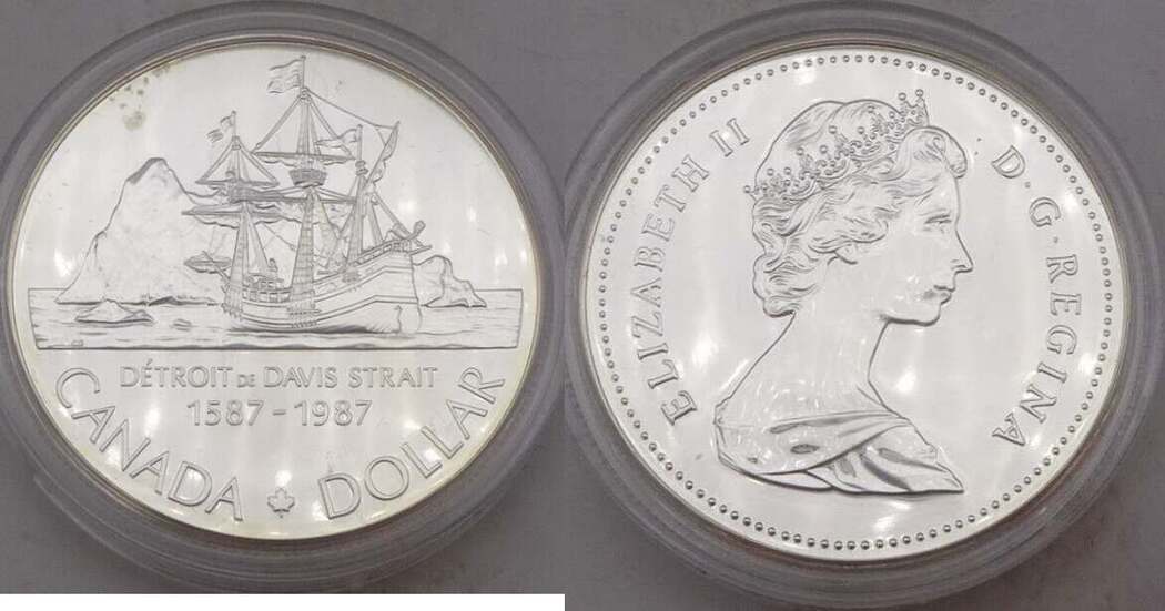 Kanada 1 Dollar 1987 400 Jahrestag Entdeckung Der Davisstra e Proof kanada-1-dollar-1987-400-jahrestag-entdeckung-der-davisstra-e-proof