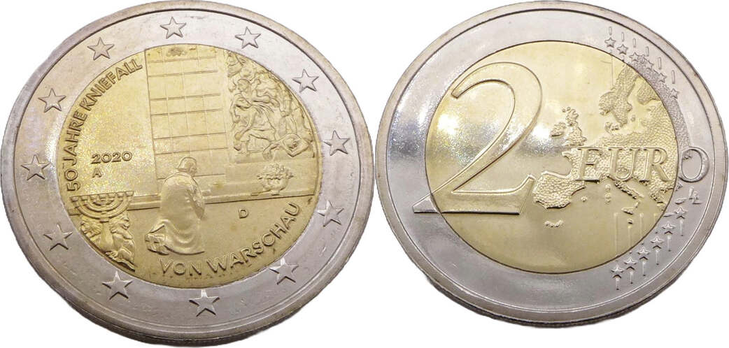 Bundesrepublik Deutschland / BRD 2 Euro 2020 A 50 Jahre Kniefall von