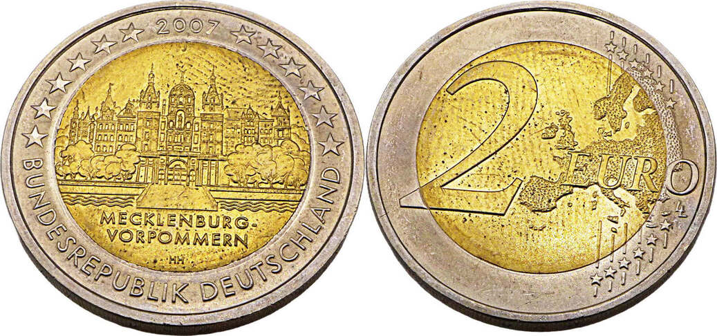Bundesrepublik Deutschland BRD 2 Euro 2007 J Mecklenburg Vorpommern bundesrepublik-deutschland-brd-2-euro-2007-j-mecklenburg-vorpommern