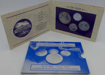 Indien 16 Rupees + Medaille 1991 37th Commonwealth Parliament Conference - Commemorative Coins, very