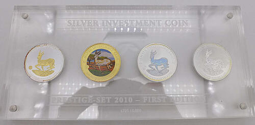 Malawi 50 Kwacha Silver Investment Coins - Prestige-Set 2010 - First Edition,4 Silberunzen Stgl, kol