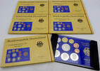 Bundesrepublik Deutschland / BRD 5 x 12,68 Deutsche Mark BRD DM-Kursmünzensatz - Komplettsatz 2001 mit 3 x 2 DM (Brandt, Erhard, Strauß) -