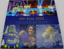 Bundesrepublik Deutschland / BRD / Euroraum 12 Euro (12 x 1 Euro) + 12 Briefmarken Der Euro 2002 - 1-Euro-Kursmünzen + Briefmarken - Deutsche Post -