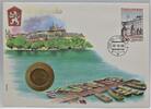 Tschechoslowakei 1 Krone Abbildung eines Steges am Fluss -
