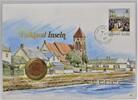 Falkland Inseln 1 Penny Abbildung einer Stadt an der Küste - Numisbrief -