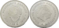 Niederlande 10 Gulden 1970 Königin Juliana Vzgl/stgl, winz.RF