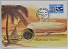 Marshall Islands 25 Cents Test einer Atomwaffe - Numisbrief -