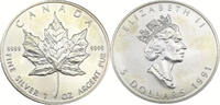 Kanada 5 Dollar / 1 Oz Maple Leaf - 1 Oz Ag - Elizabeth II -