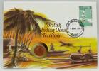 Britische Gebiete / Indischer Ozean 1 Penny Abbildung eines Flugzeugträgers - Numisbrief -