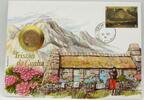 Tristan da Cunha 20 Pence Abbildung eines Hauses und einer Blume - Numisbrief -
