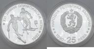 Bulgarien 25 Leva Olympische Winterspiele 1992 in Albertville - Skilanglauf -