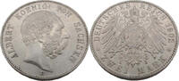 Kaiserreich Sachsen 2 Mark Albert König von Sachsen, J.124 -