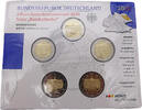 Bundesrepublik Deutschland / BRD 5x 2 Euro BRD,Brandenburg, Schloss Sanssouci - Sammlermünzset, Serie: Bundesländer -