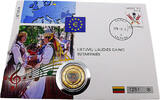 Litauen 2 Euro Frauen Folklore in Litauen, 2,-Euro koloriert -