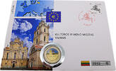 Litauen 2 Euro Vilnius Kulturstätte, 2 Euro koloriert -