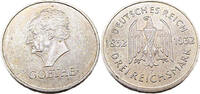 Weimarer Republik 3 Reichsmark 100. Todestag von Johann Wolfgang von Goethe,J.350 -