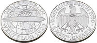 Bundesrepublik Deutschland / BRD 5 Reichsmark Nachprägung 5 Reichsmark 1930, Fahrt der Graf Zeppelin -