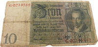 Weimarer Republik 10 Reichsmark Porträt von Albrecht Daniel Thaer -