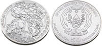 Ruanda 50 Amafaranga / 1 Oz Afrikanische Unzen - Nilpferd -