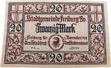 Weimarer Republik 20 Mark Notgeld, Stadt Freiburg im Breisgau -