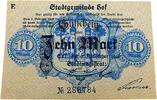 Weimarer Republik 10 Mark Notgeld, Stadtgemeinde Hof an der Saale (Freistaat Bayern) -