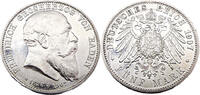 Kaiserreich Baden 5 Mark 1907 G Tod von Friedrich I.J.37 f.Vzgl