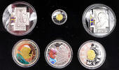 Kamerun 100 - 1500 Francs CFA Seligsprechung von Papst Johannes Paul II, Silber Münzen und Gold Münze -