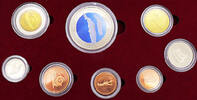 TDC, Tristan da Cunha 1/2 Penny - 1 Crown First proof Mint set von Tristan da Cunha, 1 Crown Münze mit Farbapplikation -