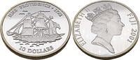 Fiji Inseln 10 Dollar Geschichte der Seefahrt, Segelschiff - HMS Providence -