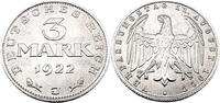 Weimarer Republik 3 Mark 3 Mark, J.303, 1922 J -
